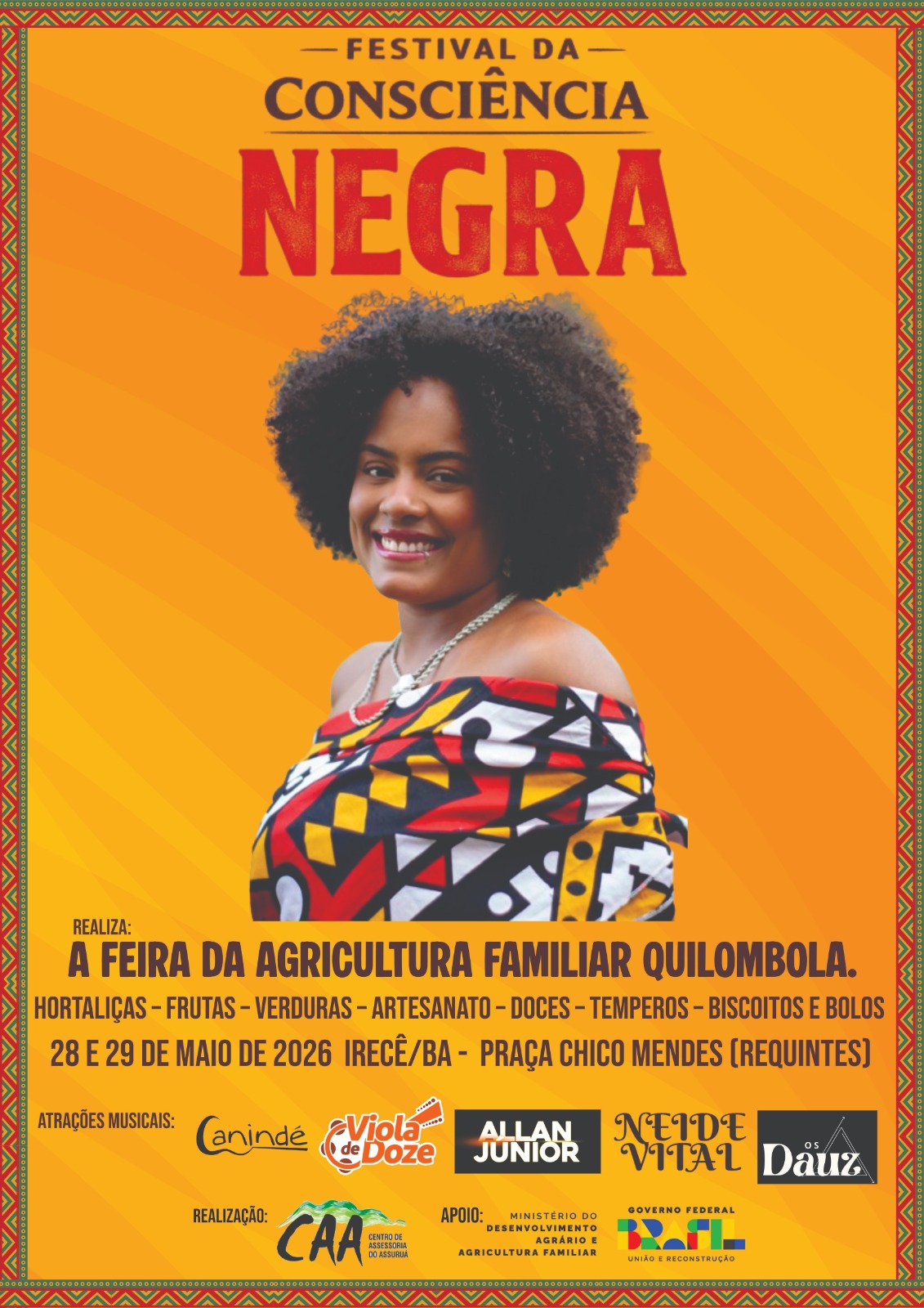 Feira Territorial da Agricultura Familiar Quilombola acontece nos dias 28 e 29 de maio em Irecê