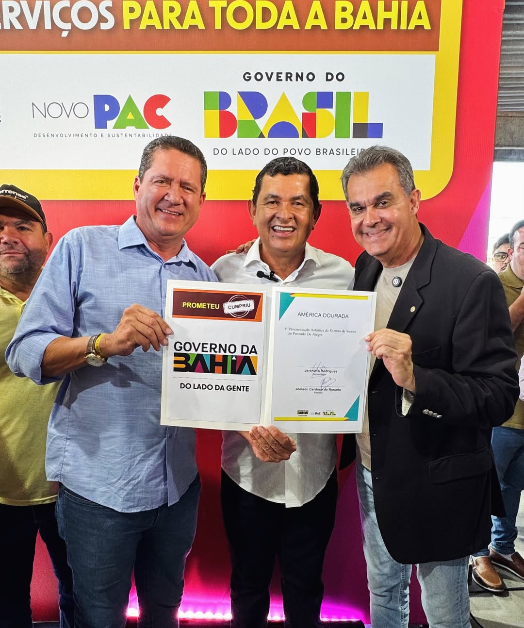 PREFEITO JOELSON COMEMORA AVANÇO DE OBRA QUE LIGARÁ SOARES AO ALEGRE EM AMÉRICA DOURADA