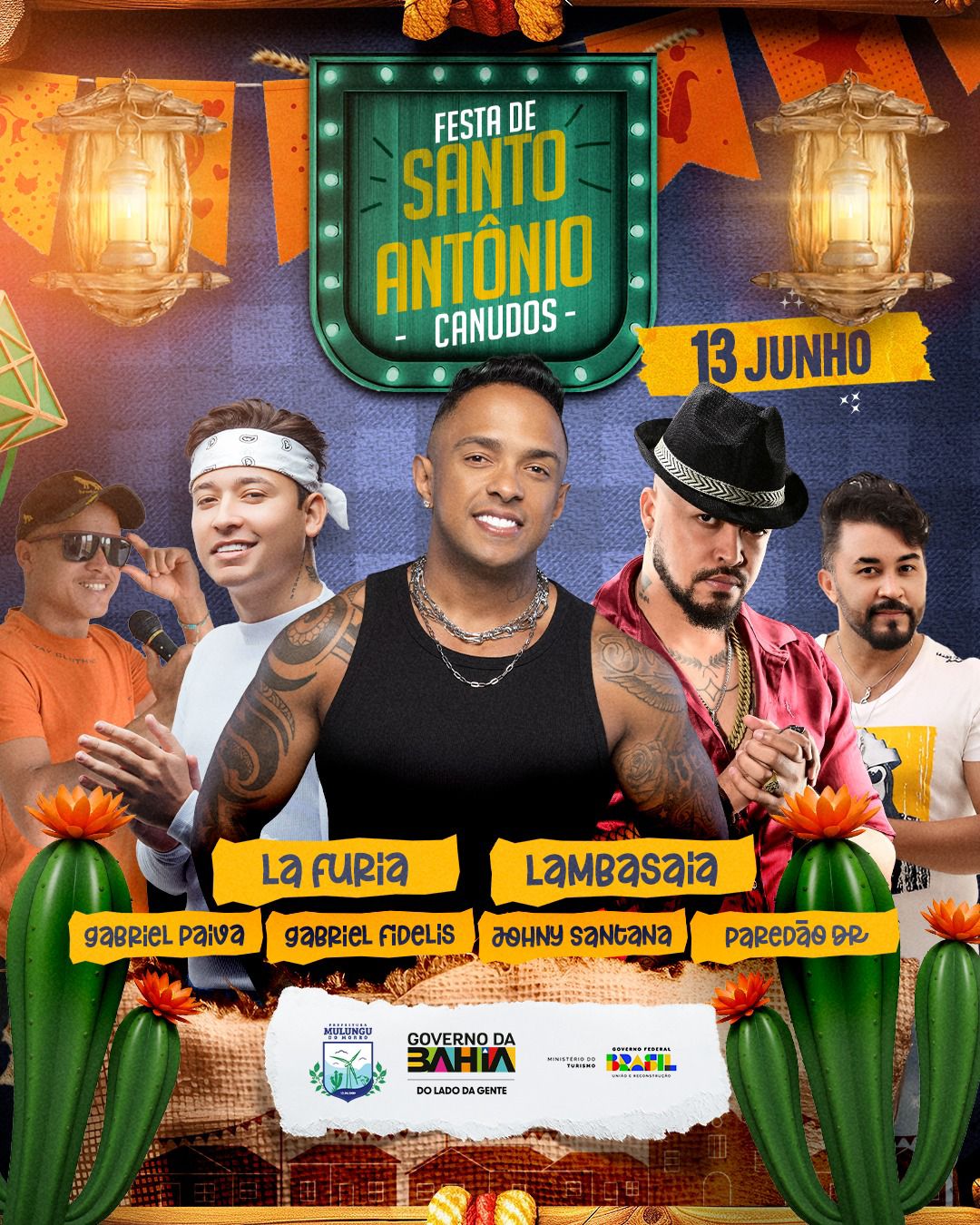 PREFEITURA DE MULUNGU DIVULGA GRADE COMPLETA DA FESTA DE SANTO ANTÔNIO DE CANUDOS NO DIA 13 DE JUNHO