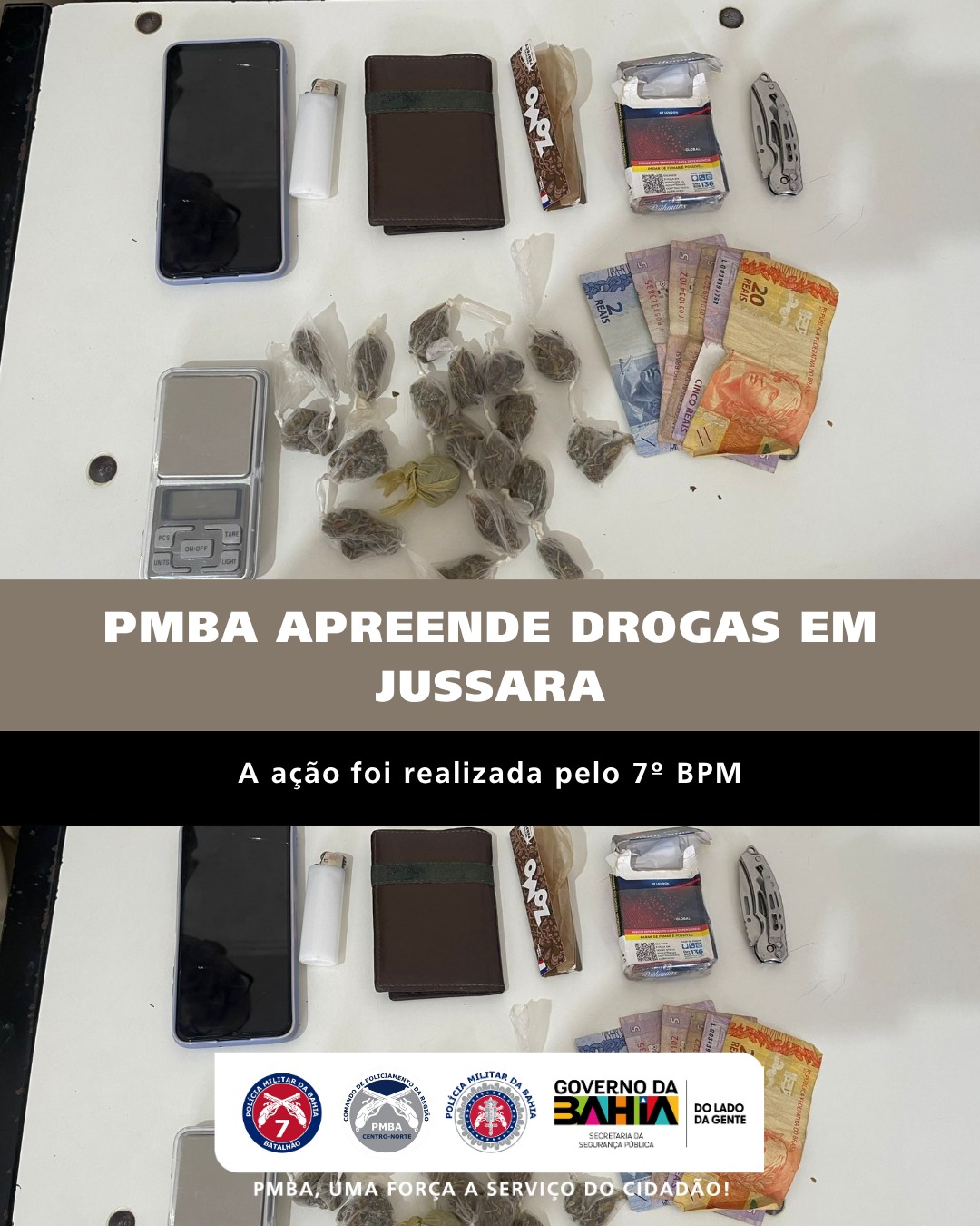 PMBA apreende drogas em Jussara
