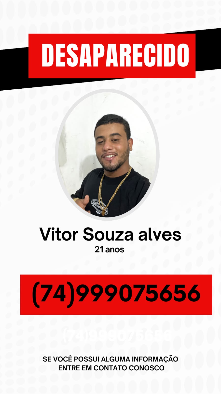 Família procura por jovem desaparecido em Canarana e pede ajuda da população
