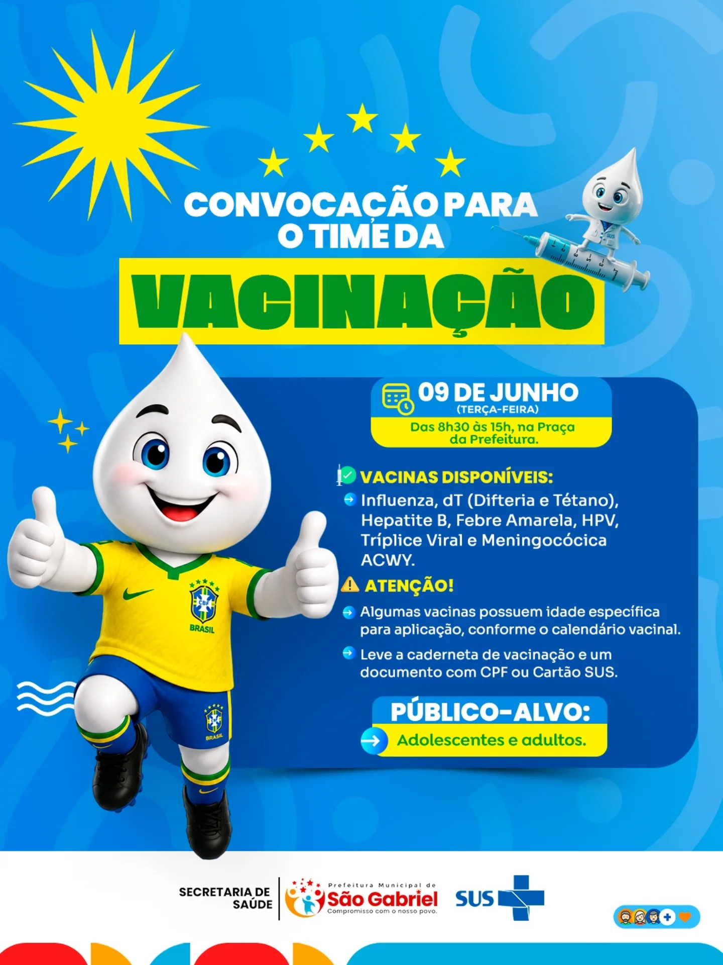 São Gabriel: É hora de entrar em campo pela sua saúde! 💉✨