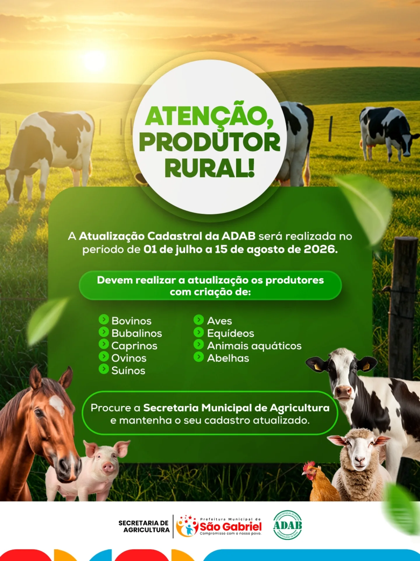 São GBRIEL: ATENÇÃO, PRODUTOR RURAL!