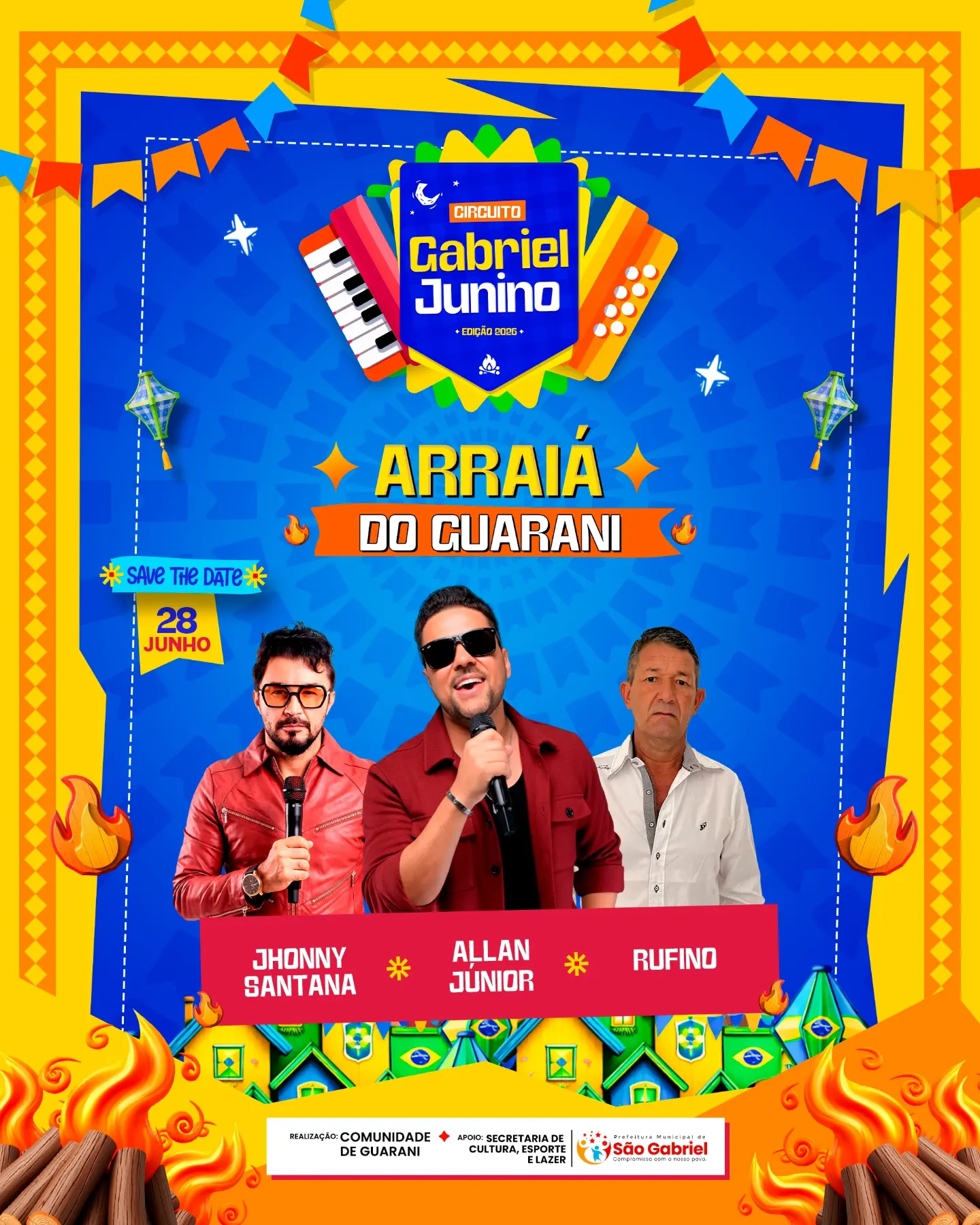 São Gabriel: No próximo dia 28 de junho, a Comunidade de Guarani será palco de mais uma grande noite de celebração, tradição e alegria com o Arraiá do Guarani.