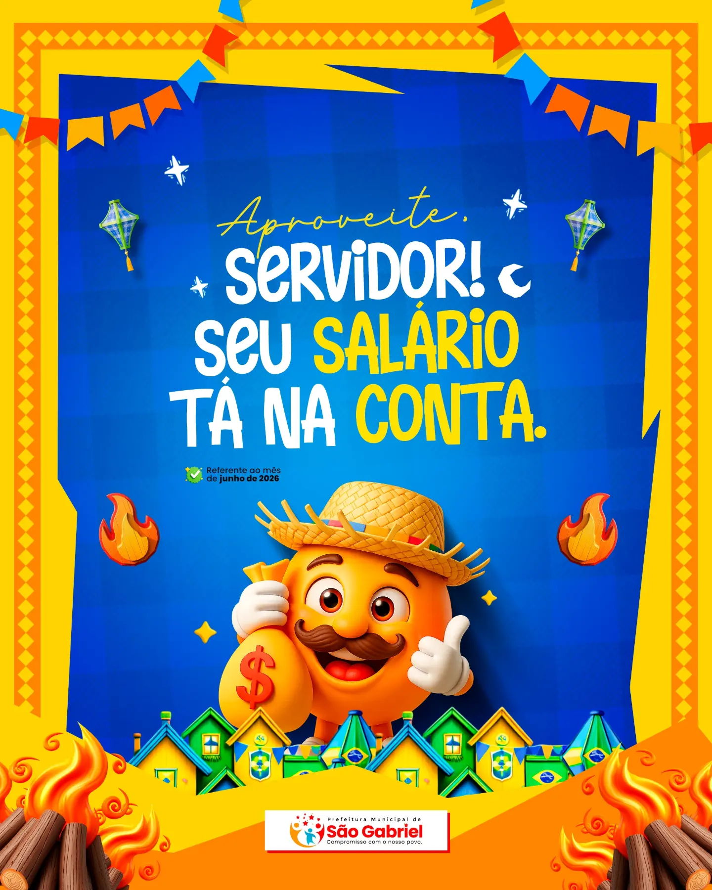 A Prefeitura Municipal de São Gabriel informa que o pagamento dos servidores municipais já está disponível.