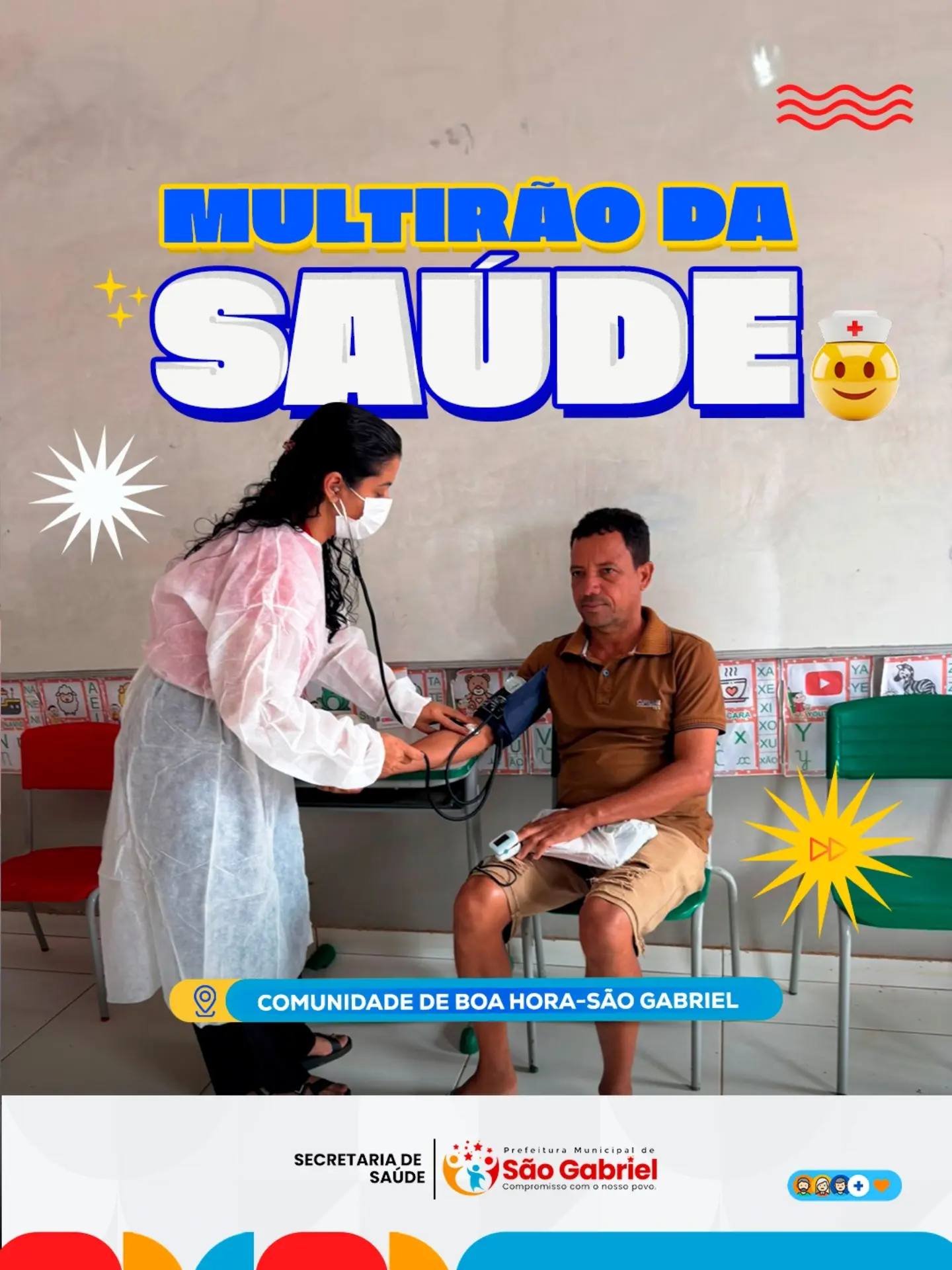 A Prefeitura de São Gabriel, por meio da Secretaria Municipal de Saúde, realizou mais um Mutirão da Saúde na comunidade de Boa Hora, levando atendimento, cuidado e serviços essenciais à população.
