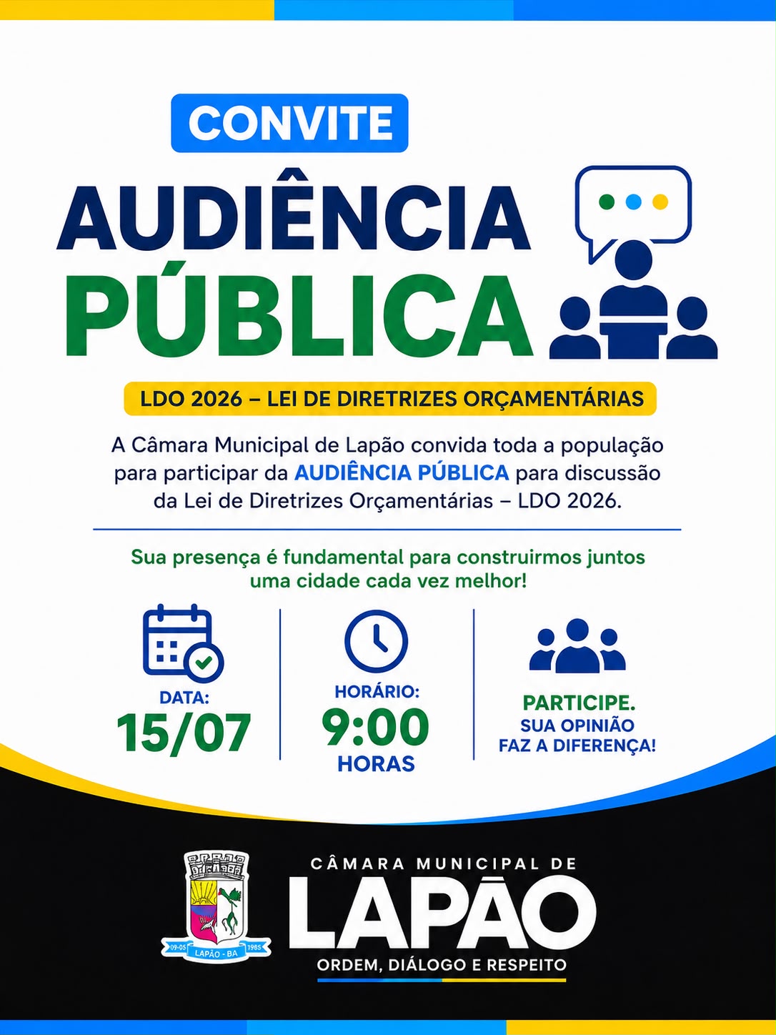 📢 AUDIÊNCIA PÚBLICA | LDO 2026