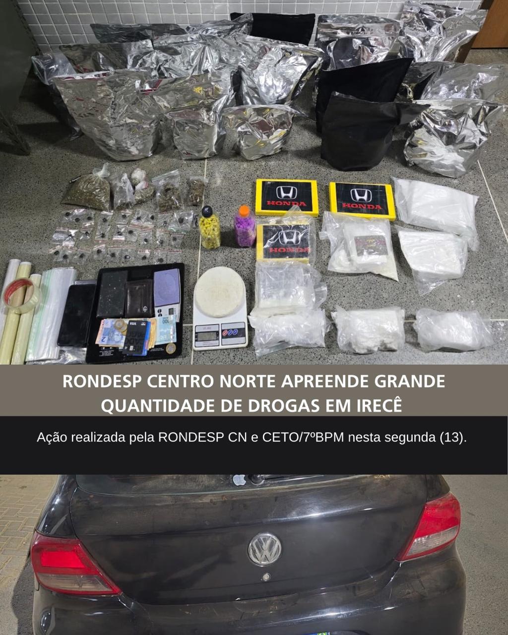 🚔🚔RONDESP CENTRO NORTE APREENDE GRANDE QUANTIDADE DE DROGAS EM IRECÊ