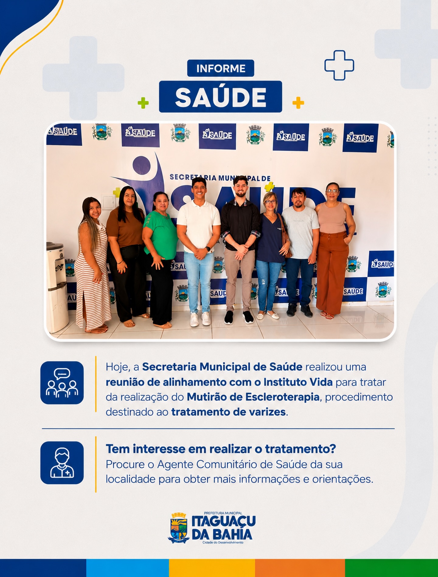 Prefeitura de Itaguaçu da Bahia organiza Mutirão de Escleroterapia para ampliar acesso ao tratamento de varizes