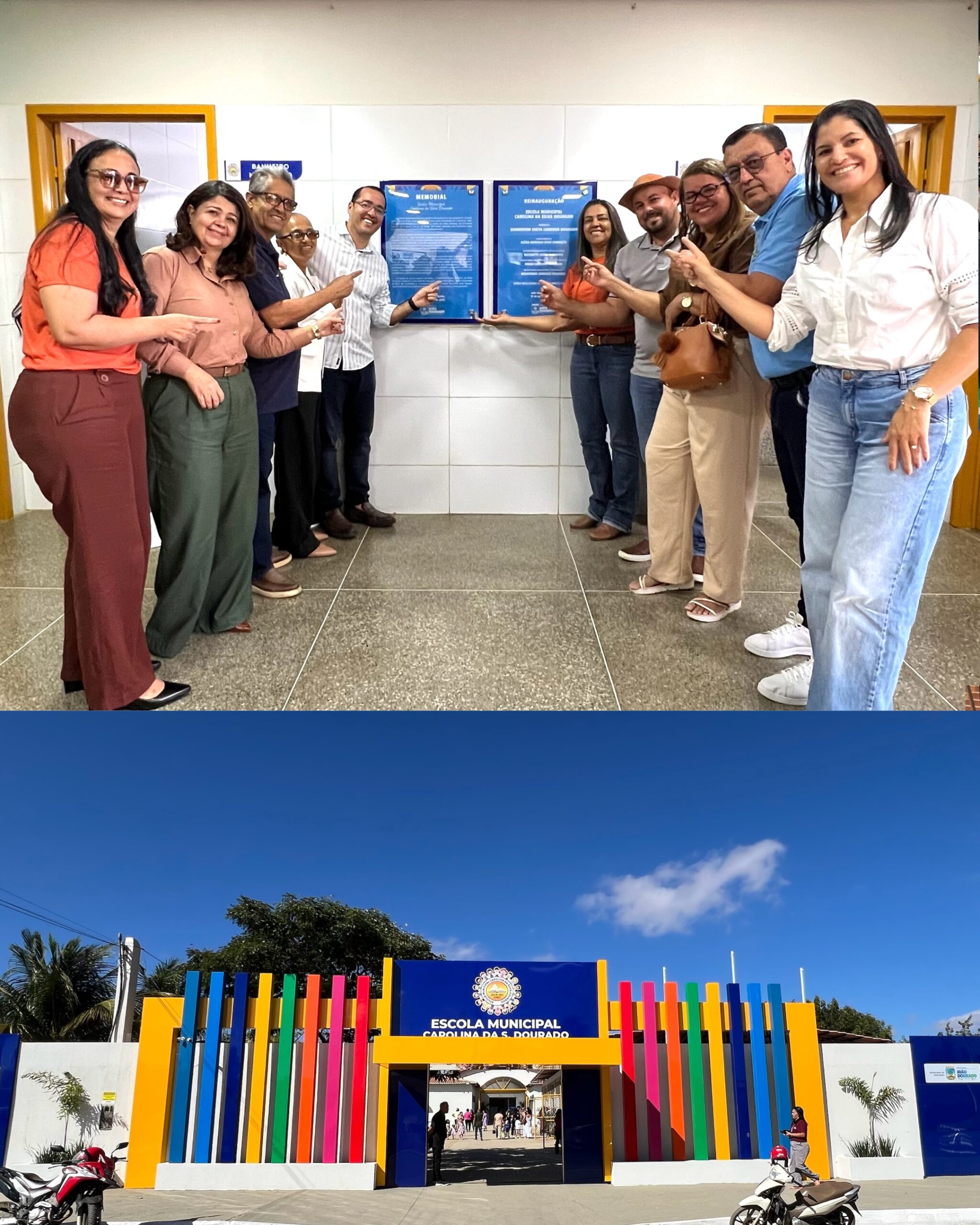 VEREADORES DE JOÃO DOURADO PARTICIPAM DA REINAUGURAÇÃO DA ESCOLA MUNICIPAL CAROLINA DA SILVA DOURADO.