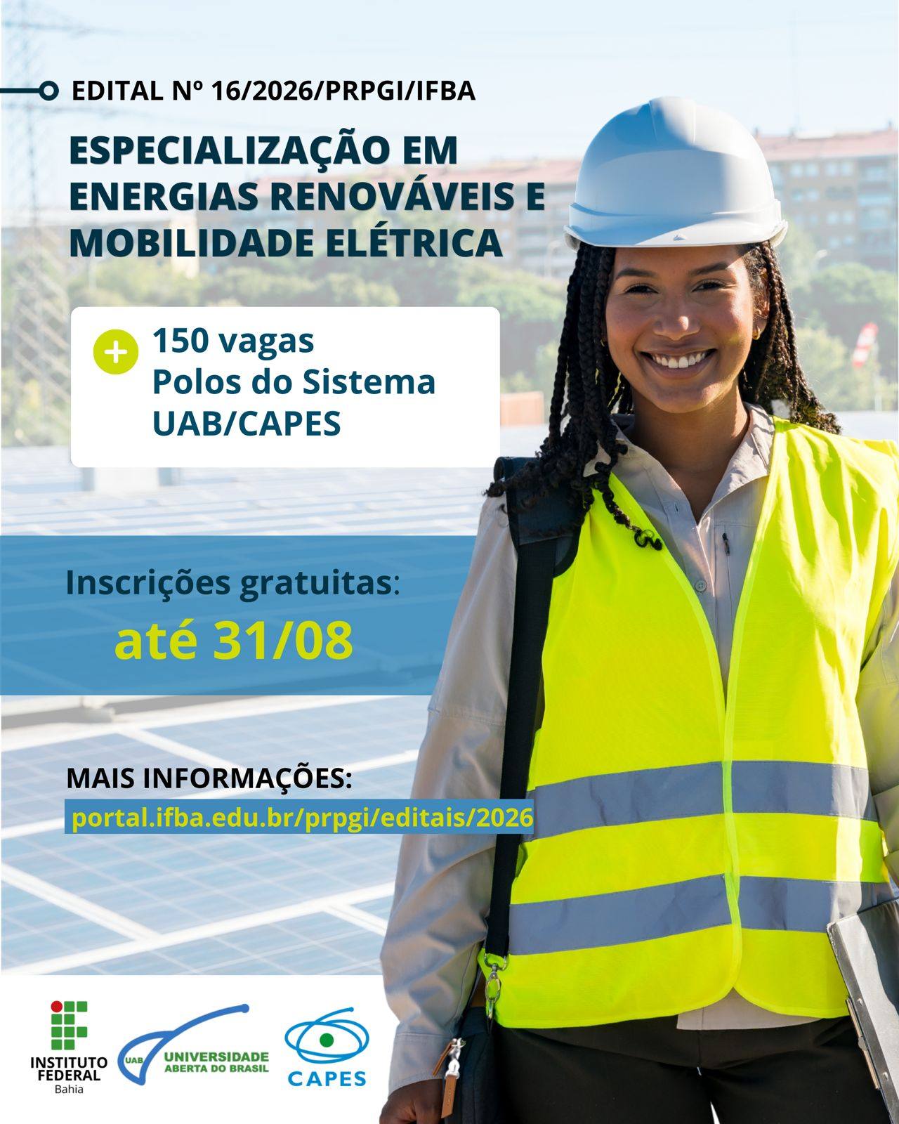 IFBA Irecê oferece 20 vagas para pós-graduação em Energias Renováveis e Mobilidade Elétrica
