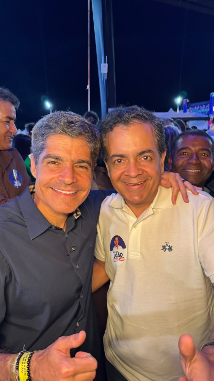 EM JUSSARA, ACM NETO ENALTECE TRAJETÓRIA DE LUIZINHO SOBRAL E REFORÇA APOIO À SUA CANDIDATURA.