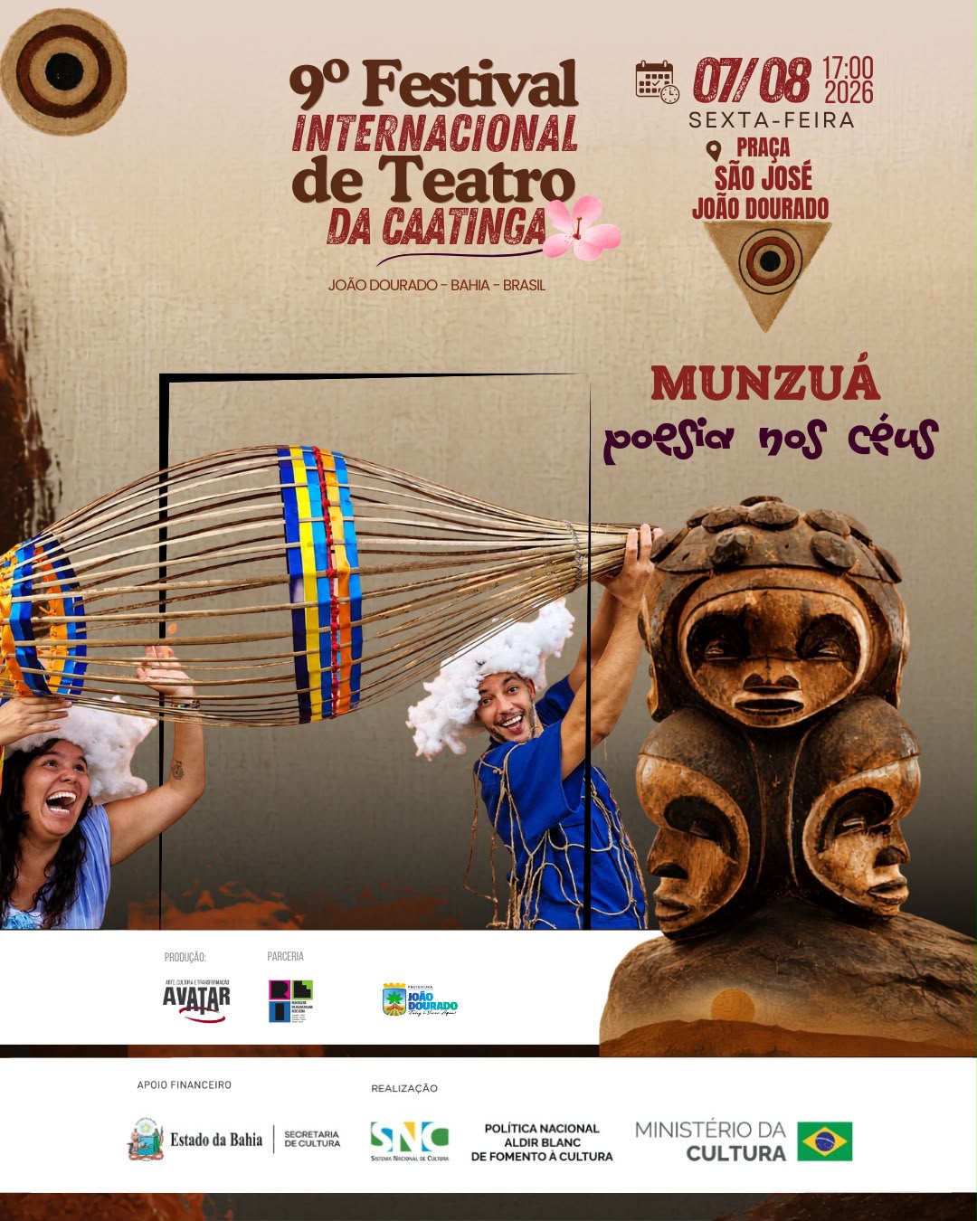 JOÃO DOURADO RECEBE ESPETÁCULOS GRATUITOS DO 9º FESTIVAL INTERNACIONAL DE TEATRO DA CAATINGA