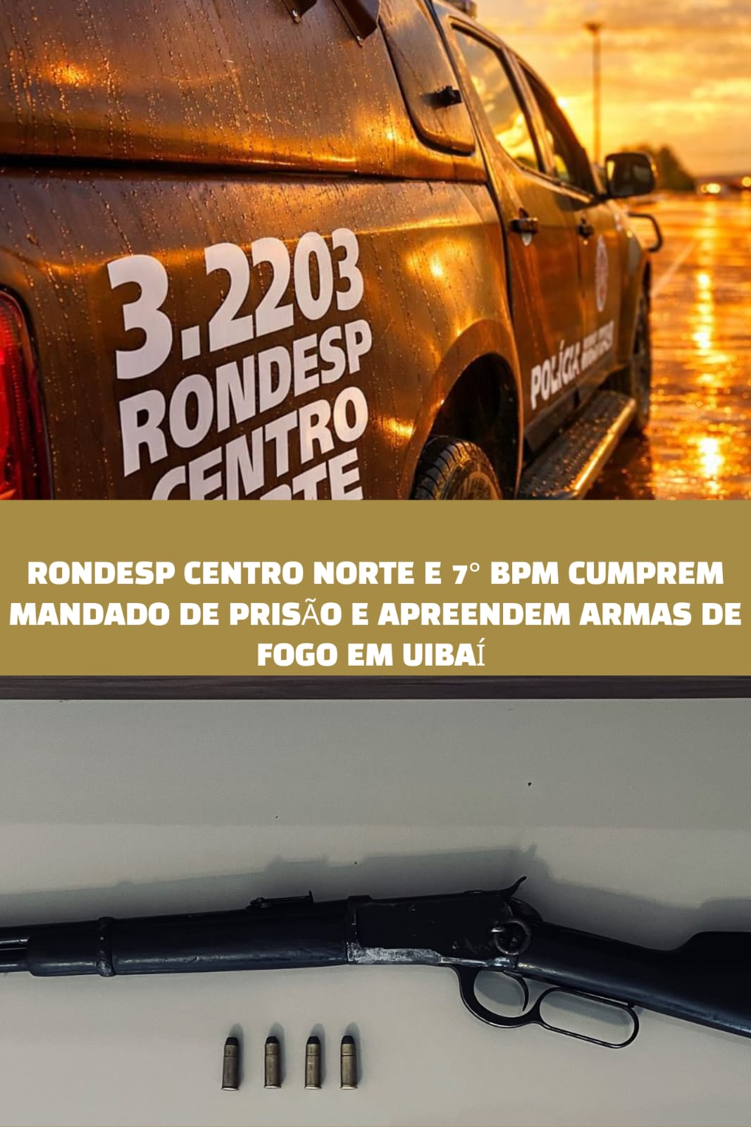 PM apreende armas e cumpre mandado durante operação na zona rural de Uibaí
