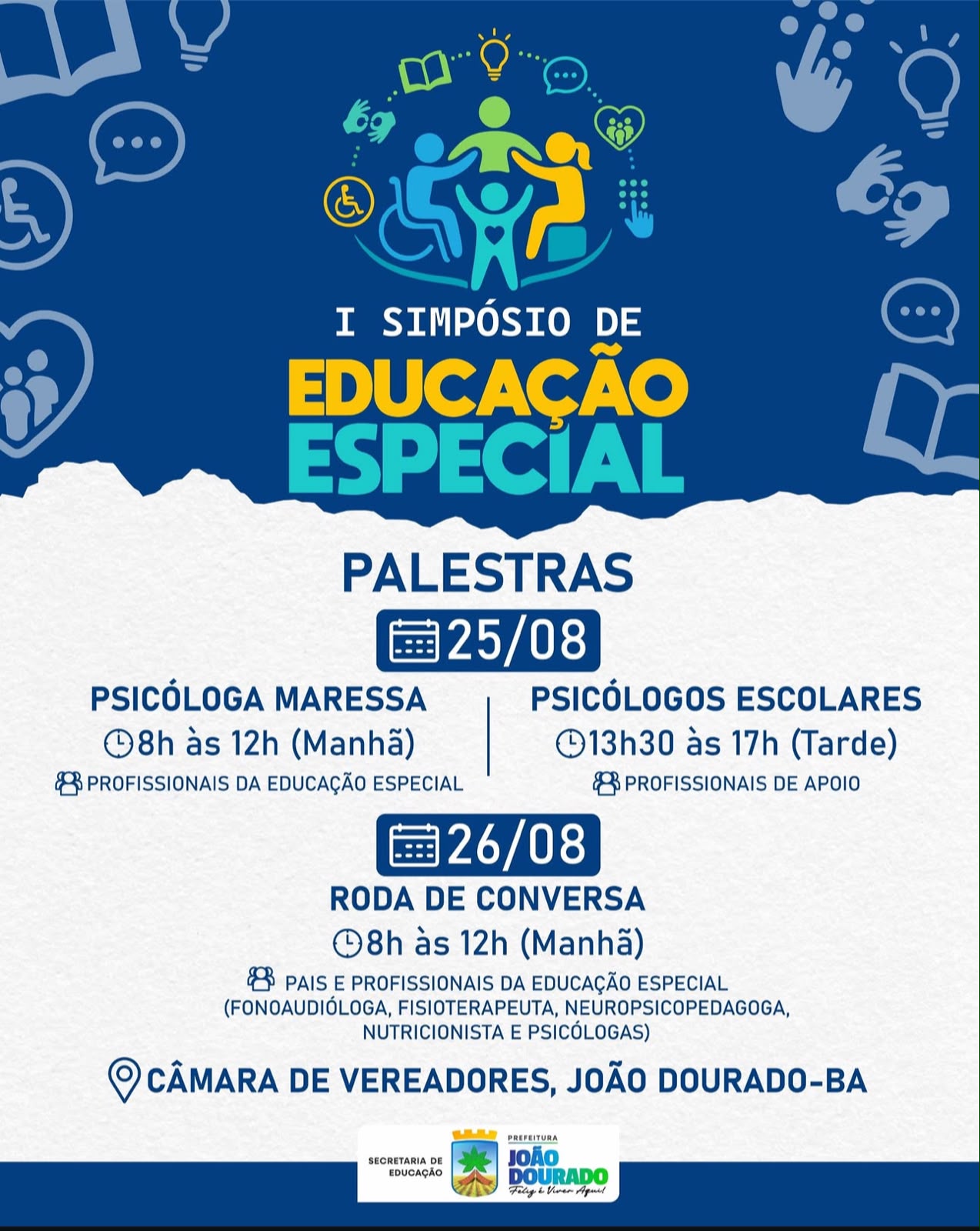 I SIMPÓSIO MUNICIPAL DE EDUCAÇÃO INCLUSIVA SERÁ REALIZADO EM JOÃO DOURADO