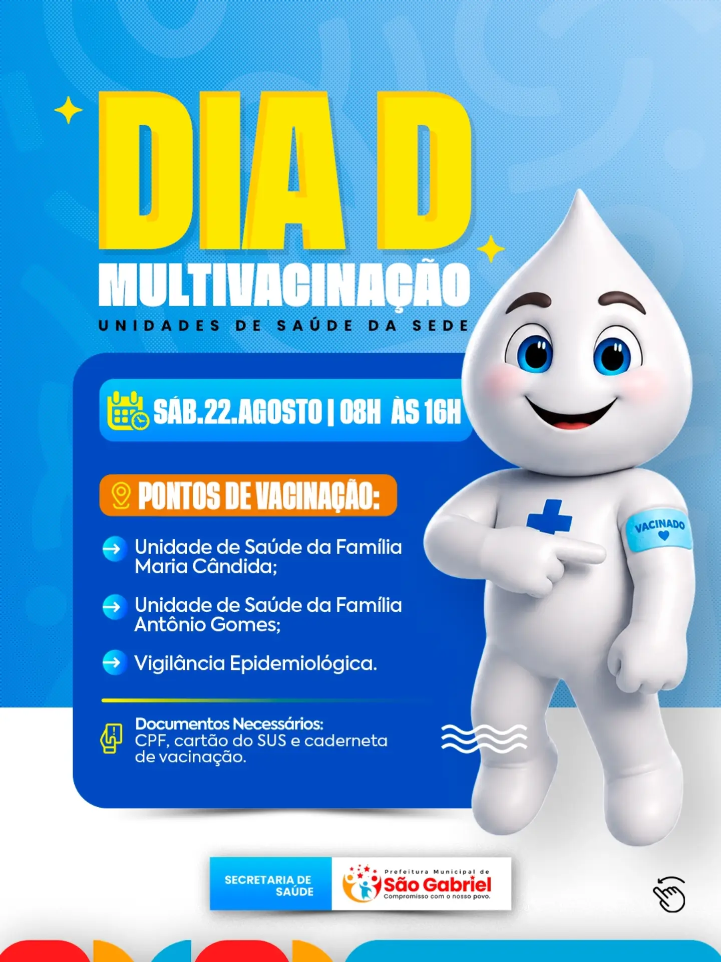 São Gabriel realiza Dia D da Multivacinação neste sábado