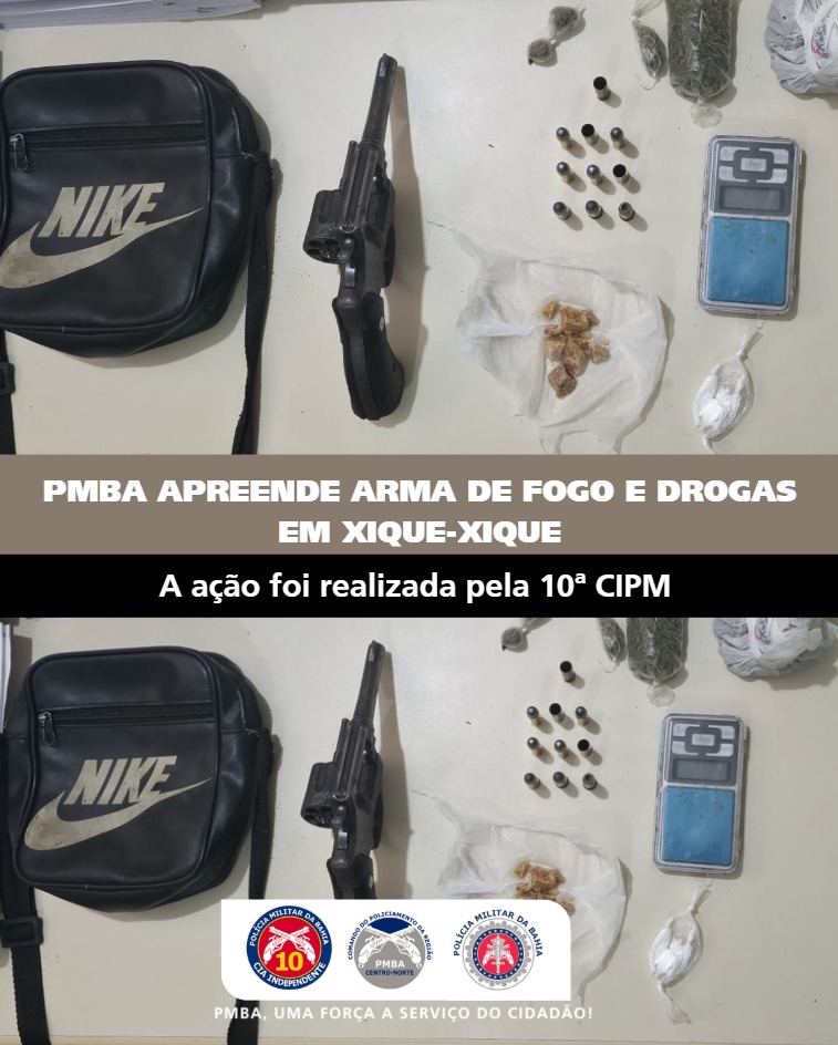 Apreensão de arma de fogo, drogas e intervenção policial em Xique-Xique