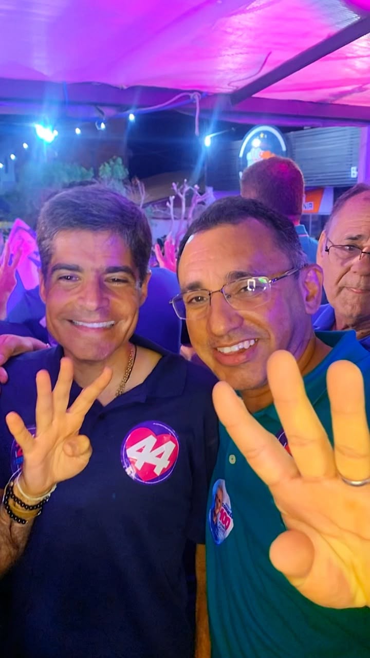 Maicon Mendes acompanha comitiva de ACM Neto em evento político em Jussara