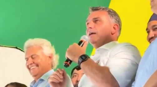 “ARREGAÇAR VAGABUNDO”: Ao lado de Caiado, Flávio Bolsonaro diz que vai endurecer combate às facções